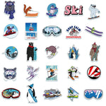 Skiing Sport Set Outdoor Winter Stickers