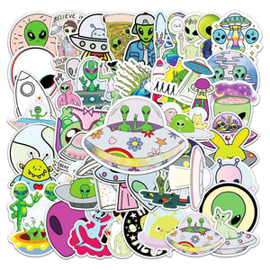 UFO Alien Cool Stickers