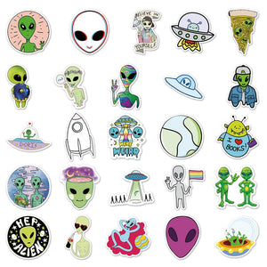 UFO Alien Cool Stickers