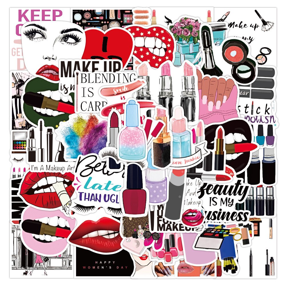 Pretty Girl Cosmetic Lipstick Perfume Stickers