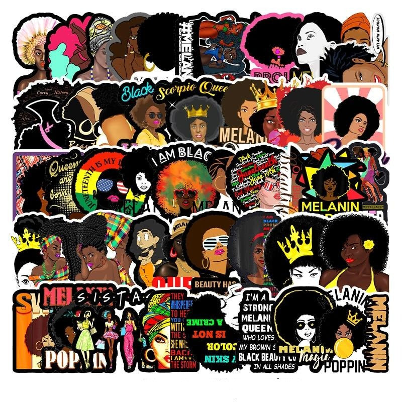 Inspirational Melanin Poppin Black Girl Stickers