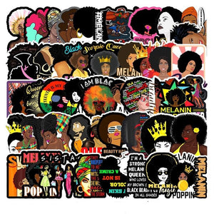 Inspirational Melanin Poppin Black Girl Stickers