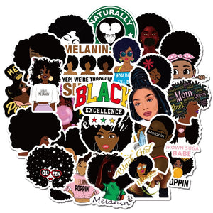 Inspirational Melanin Poppin Black Girl Stickers