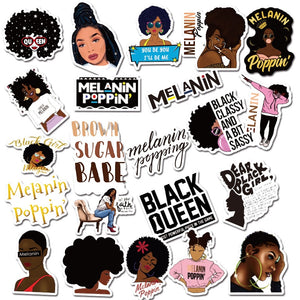 Inspirational Melanin Poppin Black Girl Stickers