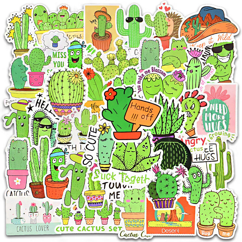 Succulent Cactus Green Plant Stickers