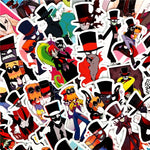 Black and white hat Stickers