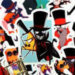 Black and white hat Stickers