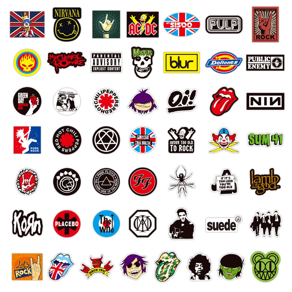 Rock Music Band Stickers