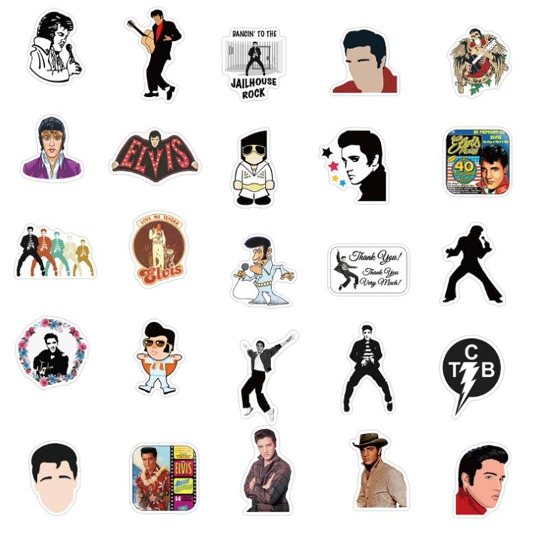 Rock Singer Elvis Presley Stickers