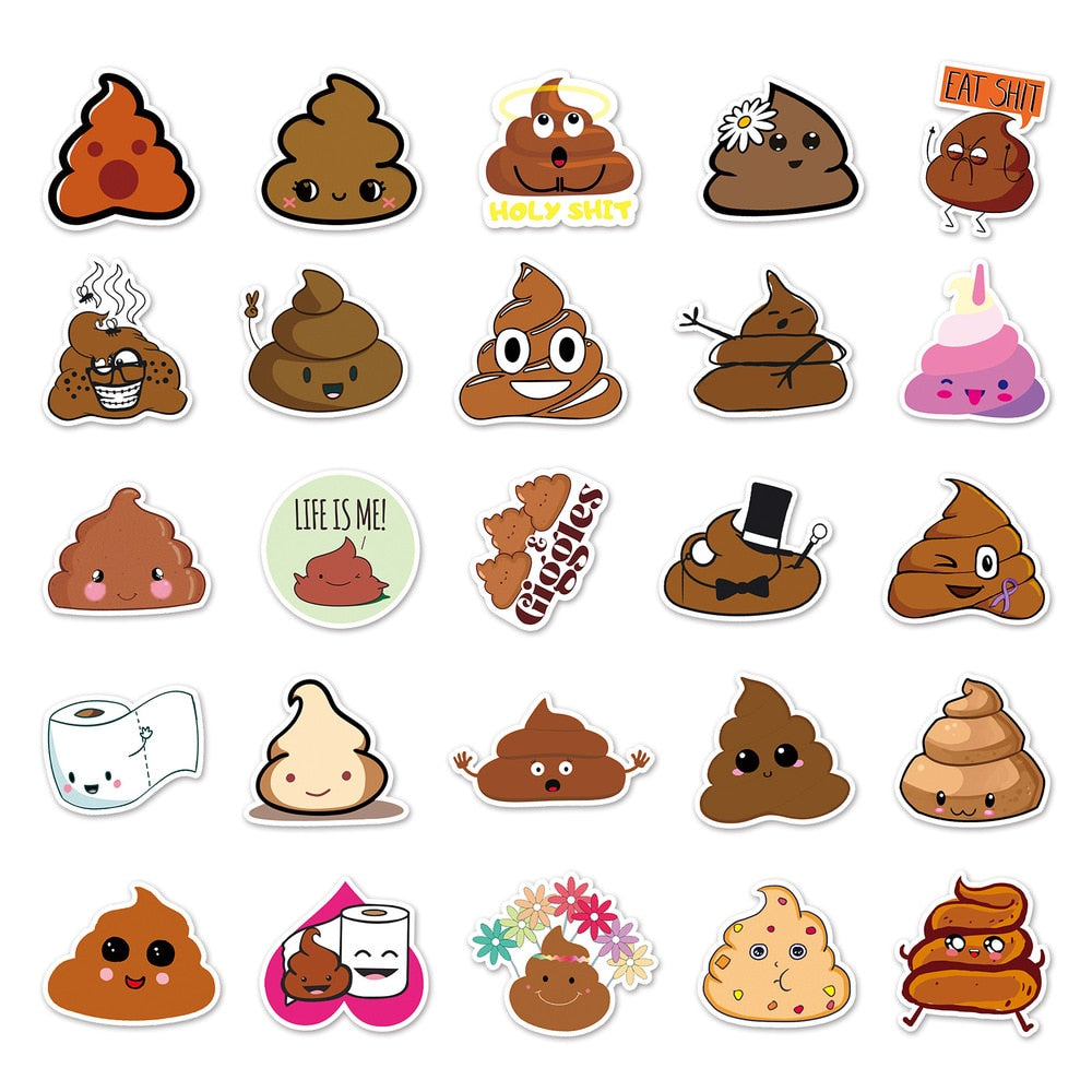 Funny Poop Emoticons Reward Stickers