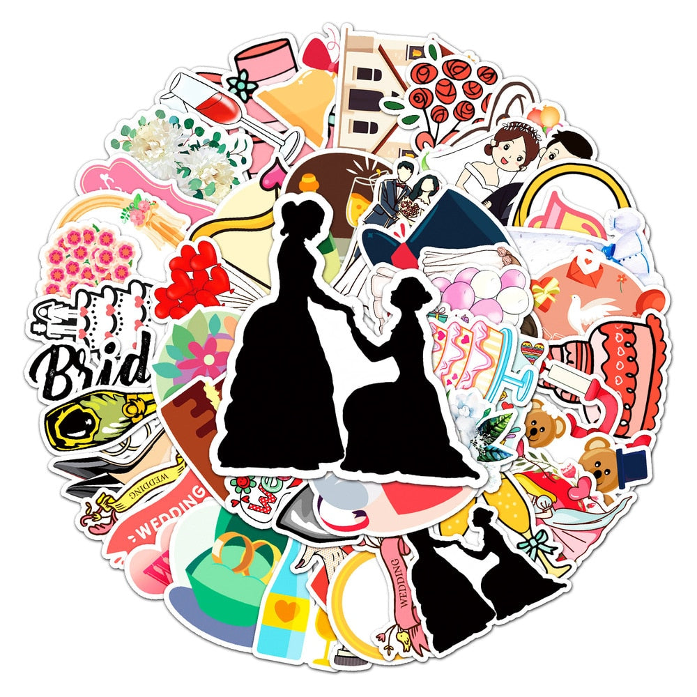 Wedding theme decorative stickers