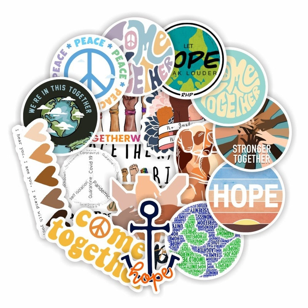 Retro Hippies Stickers Love and Peace Stickers