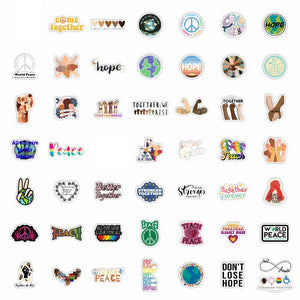 Retro Hippies Stickers Love and Peace Stickers