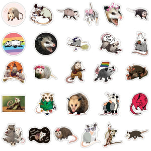 Opossum Didelphidae Doodle Stickers