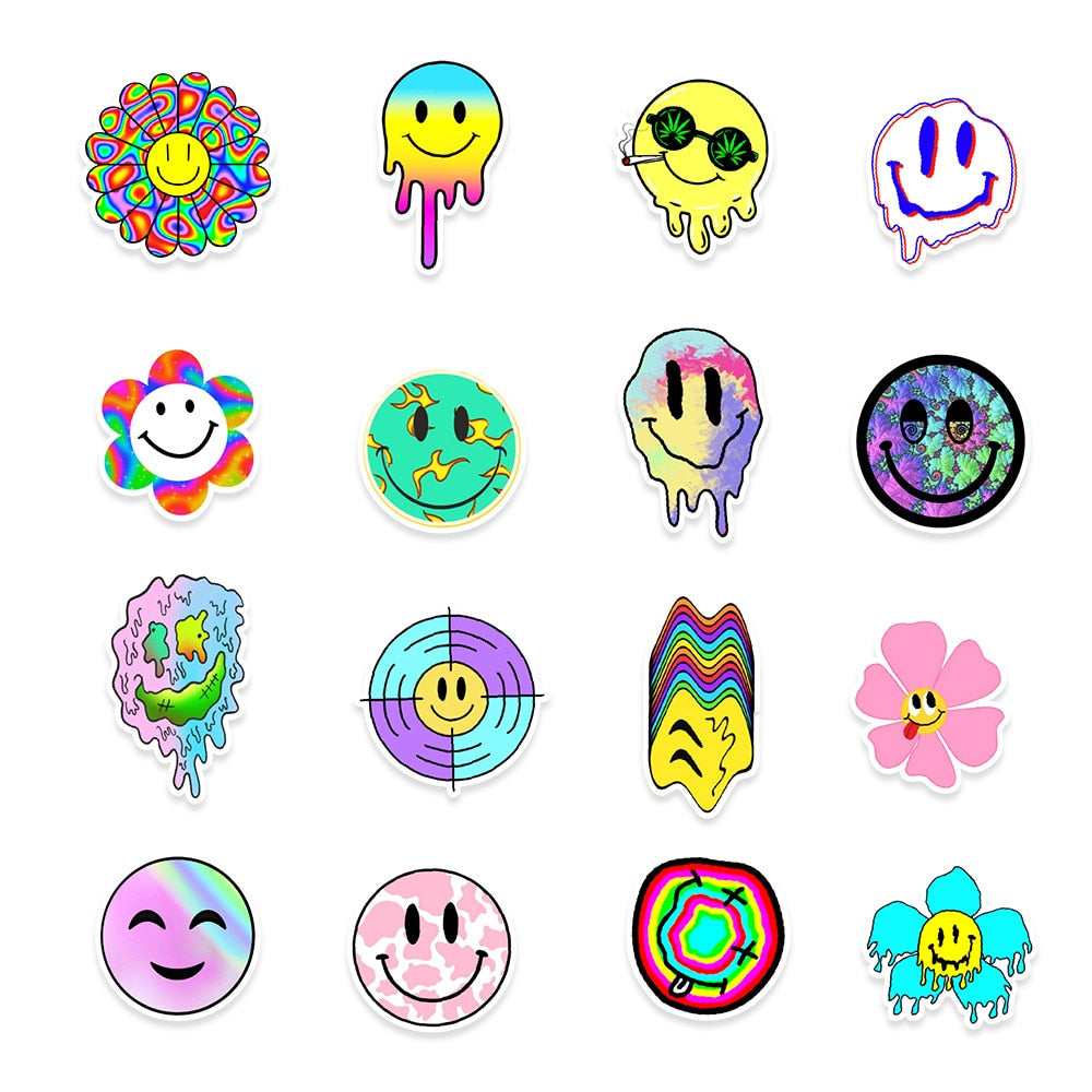 Cool Colorful Smiley Stickers