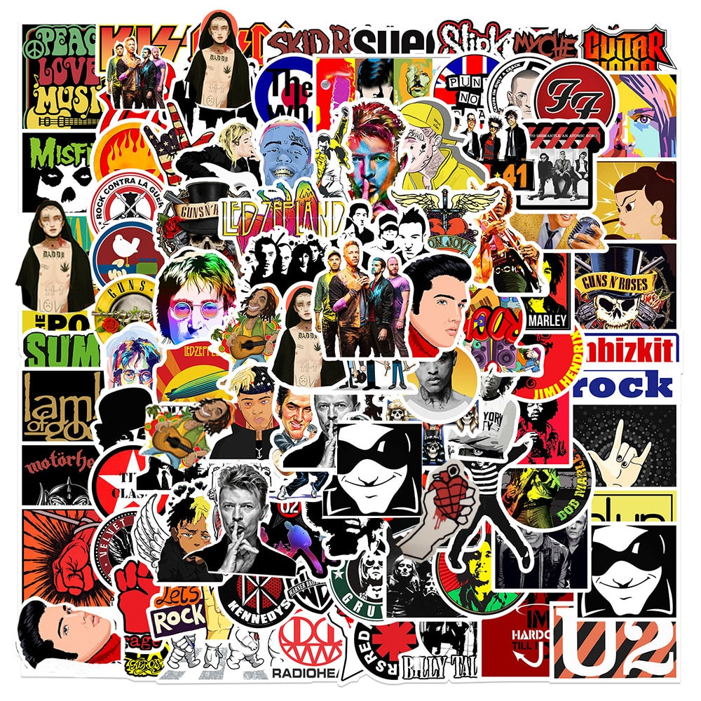 Rock Band Singer Stickers