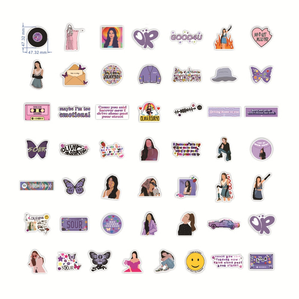 Olivia Rodrigo Sour Singer Stickers