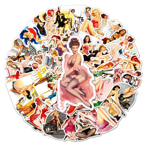 Old School Tattoo Style Pinup Girl Stickers