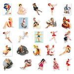 Old School Tattoo Style Pinup Girl Stickers