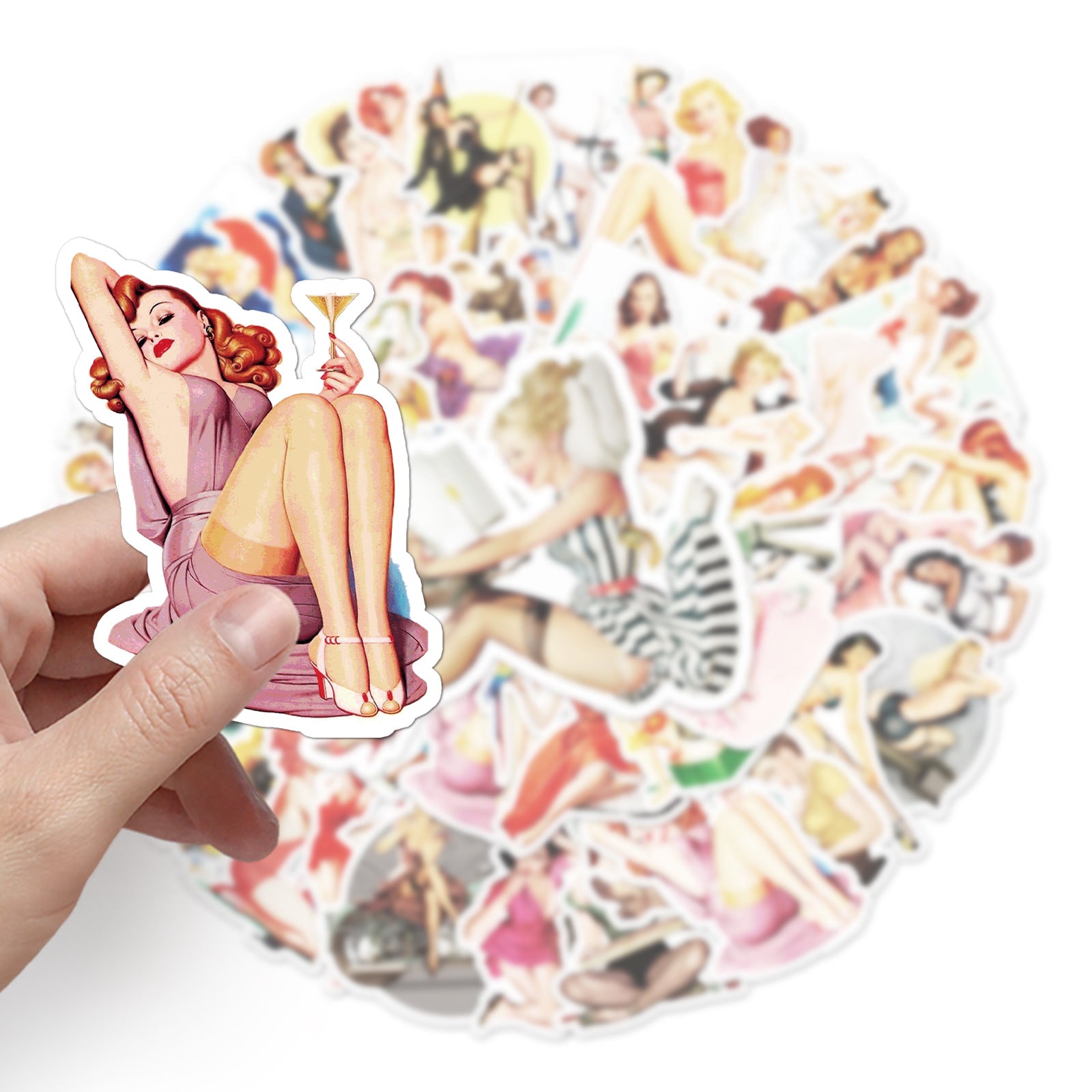 Old School Tattoo Style Pinup Girl Stickers