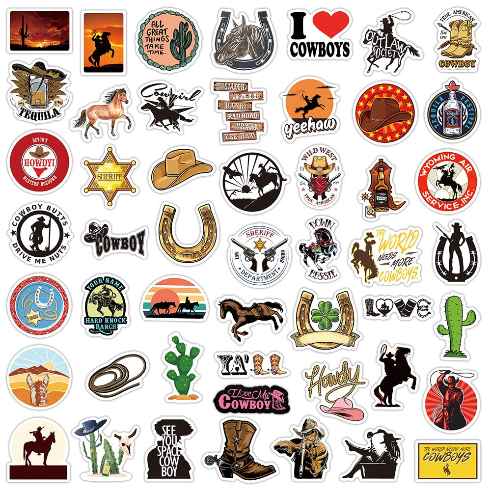 Cowboy West Cowherd Stickers