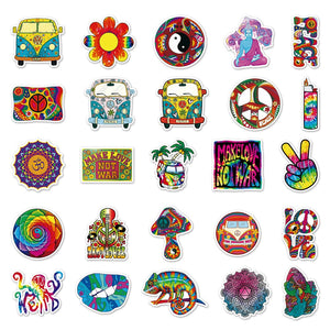 Stay Trippy Love and Peace Stickers