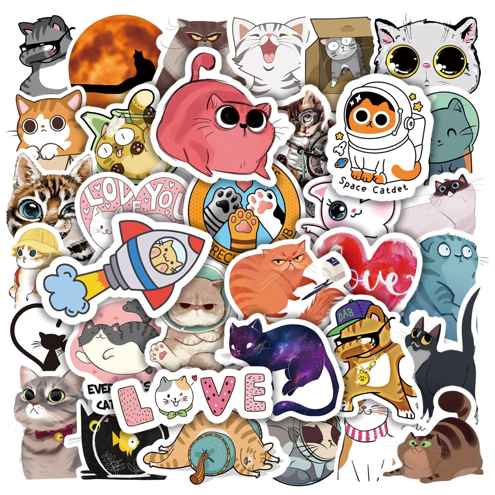 Cute Animal Cat Aesthetic Stickers