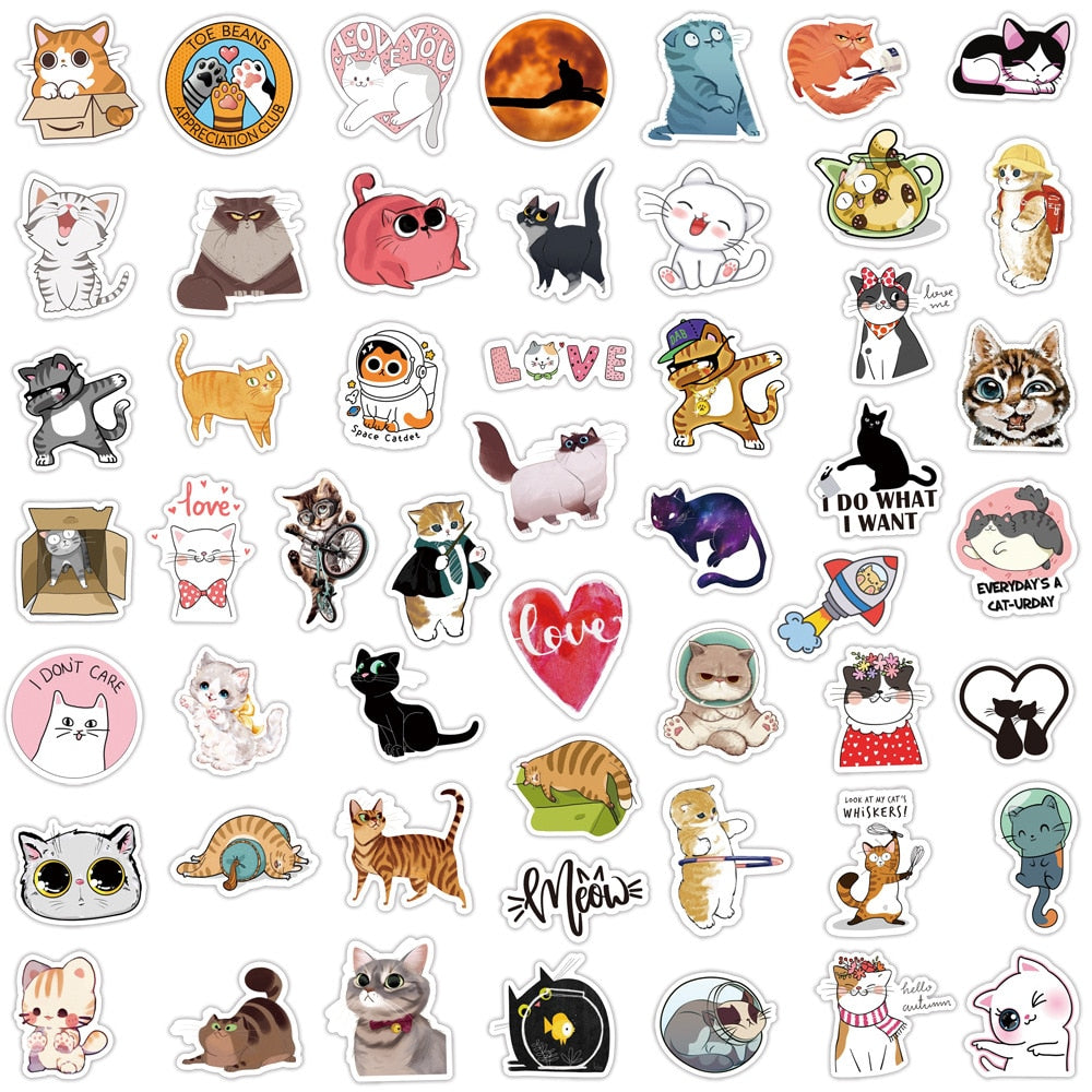 Cute Animal Cat Aesthetic Stickers