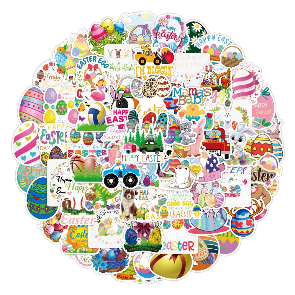 Cute Easter Day Egg Rabbit Stickers