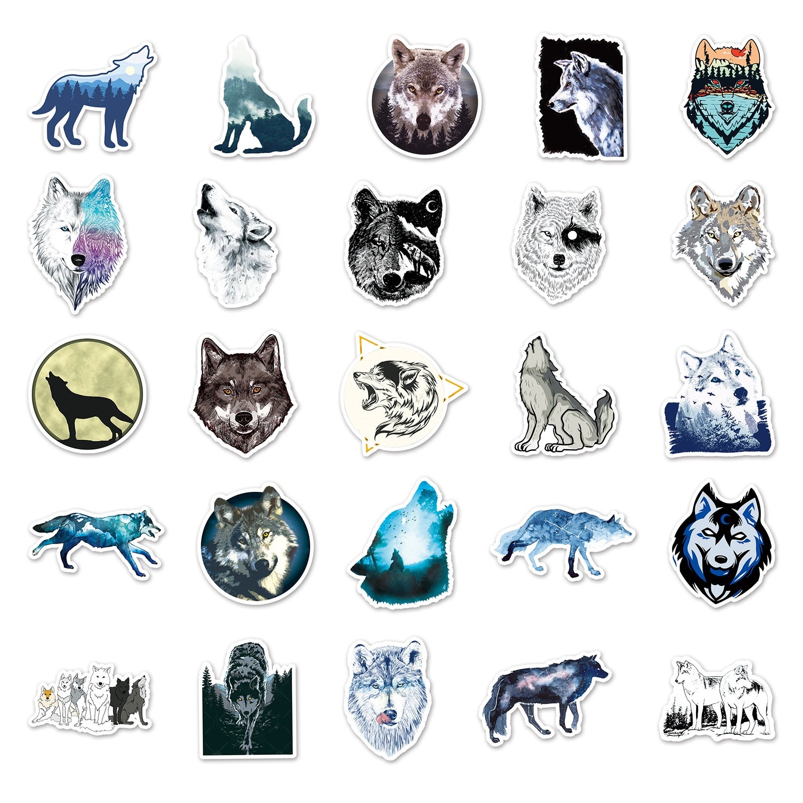 Fierce Wolf Stickers