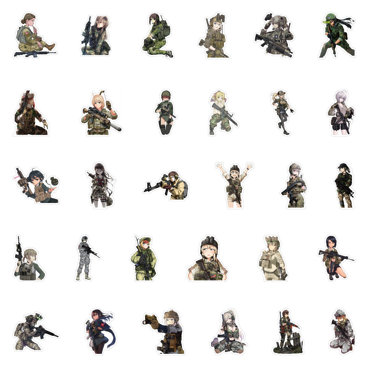 Army Woman Soldier Stickers