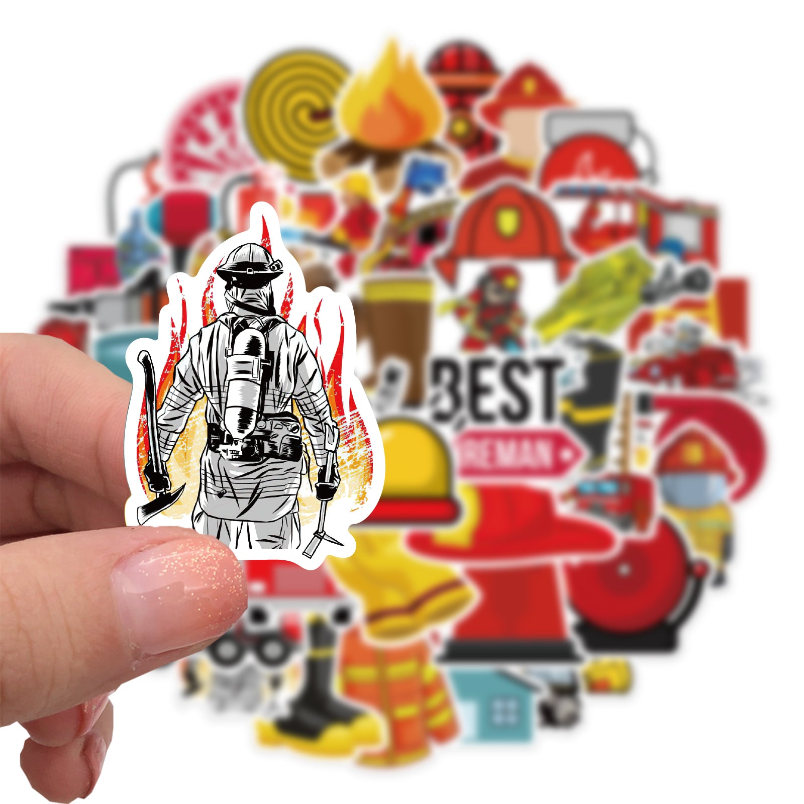 Firefighter Cartoon Stickers