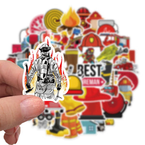 Firefighter Cartoon Stickers