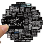 Black Motivational Phrases Stickers