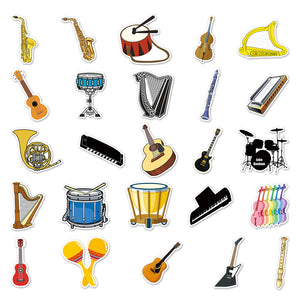 Musical Instrument Guitar Stickers