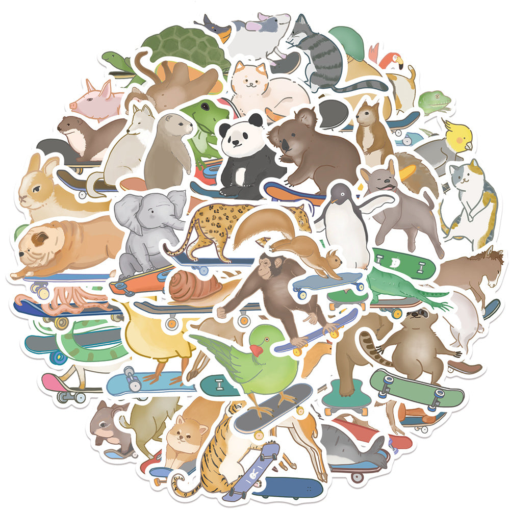 Ink Skateboard Animals Stickers