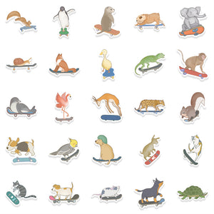 Ink Skateboard Animals Stickers