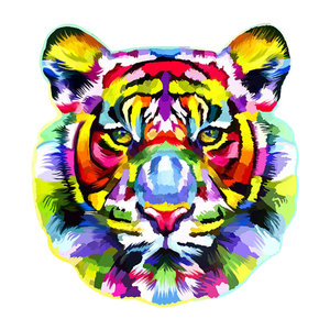 Rainbow Tiger Wooden Jigsaw Puzzle