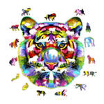 Rainbow Tiger Wooden Jigsaw Puzzle