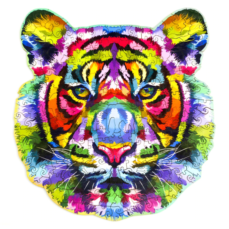 Rainbow Tiger Wooden Jigsaw Puzzle