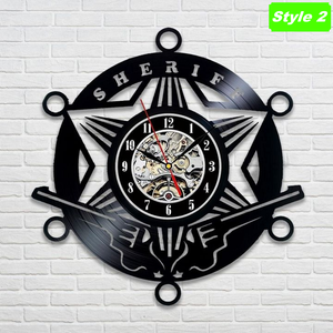 Sheriff Badge Wall Clock