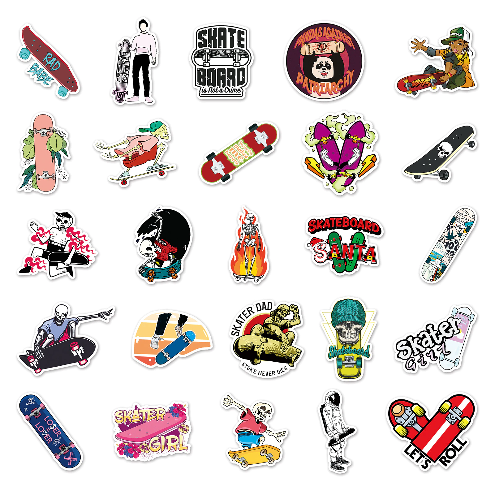 Skateboard Skull Cool Stickers