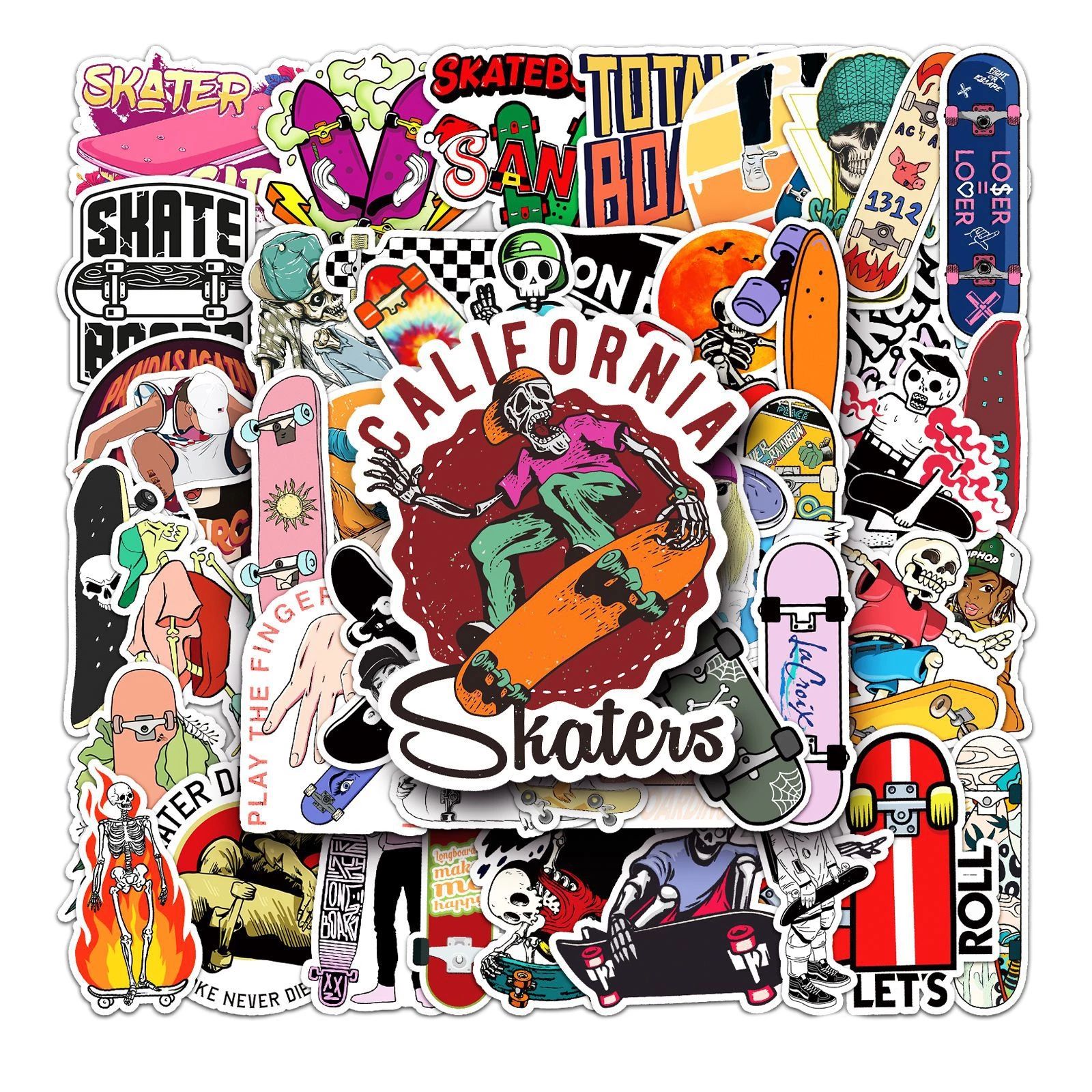 Skateboard Skull Cool Stickers