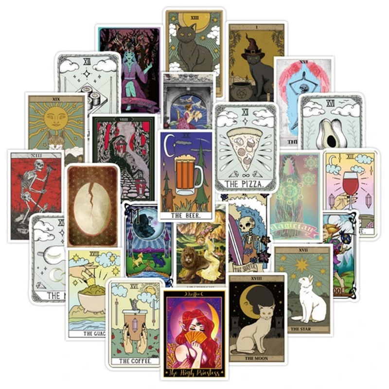 Galaxy tarot card vinyl sticker, fortune telling, tarot cards, trendy –  Jenny V Stickers