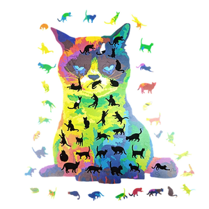 Upset Cat Wooden Jigsaw Puzzle