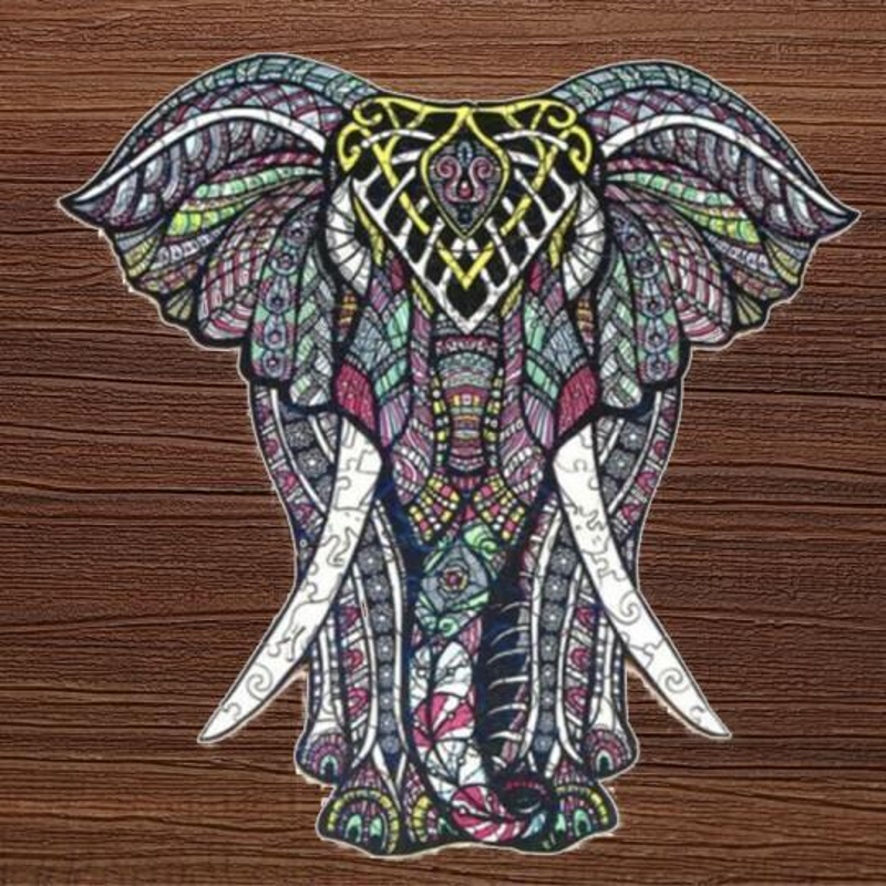 Very Fierce Elephant Wooden Jigsaw Puzzle