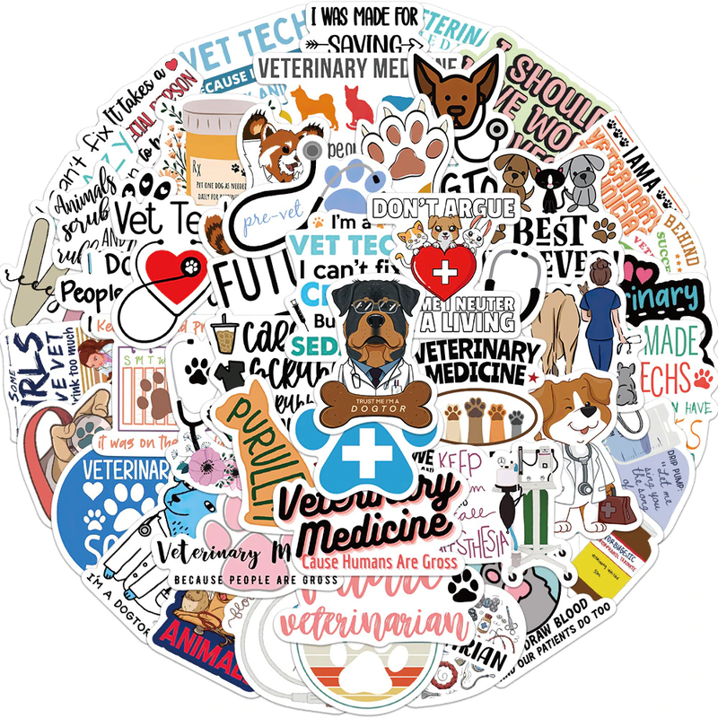 Vet Tech Pet Veterinary Stickers