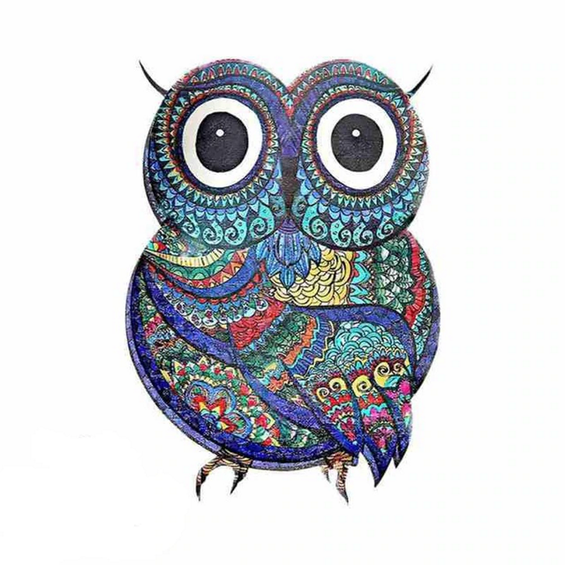 Weird Owl Wooden Jigsaw Puzzle