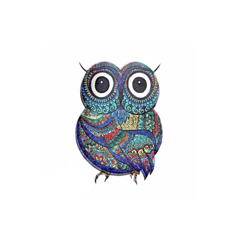 Weird Owl Wooden Jigsaw Puzzle